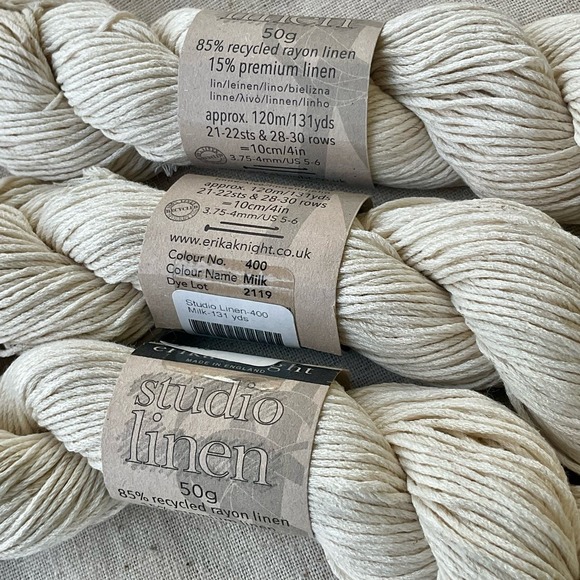 Erika Knight Studio Linen DK Yarn - Colorway 400 “Milk” - Picture 1 of 2